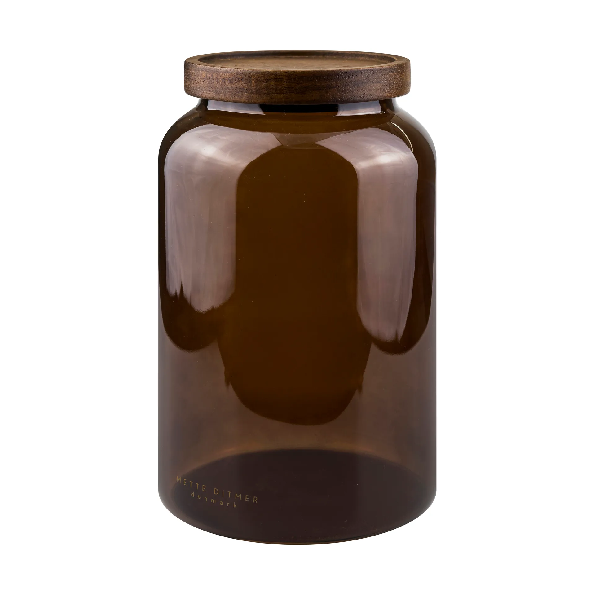 Luna burk med lock large 20 cm, Brown Mette Ditmer
