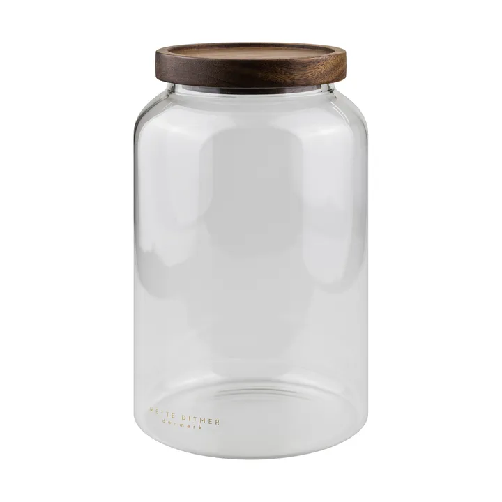 Luna burk med lock large 20 cm - Transparent - Mette Ditmer
