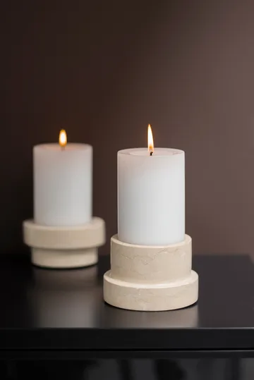 Marble ljusstake för blockljus 6,5 cm - Sand - Mette Ditmer