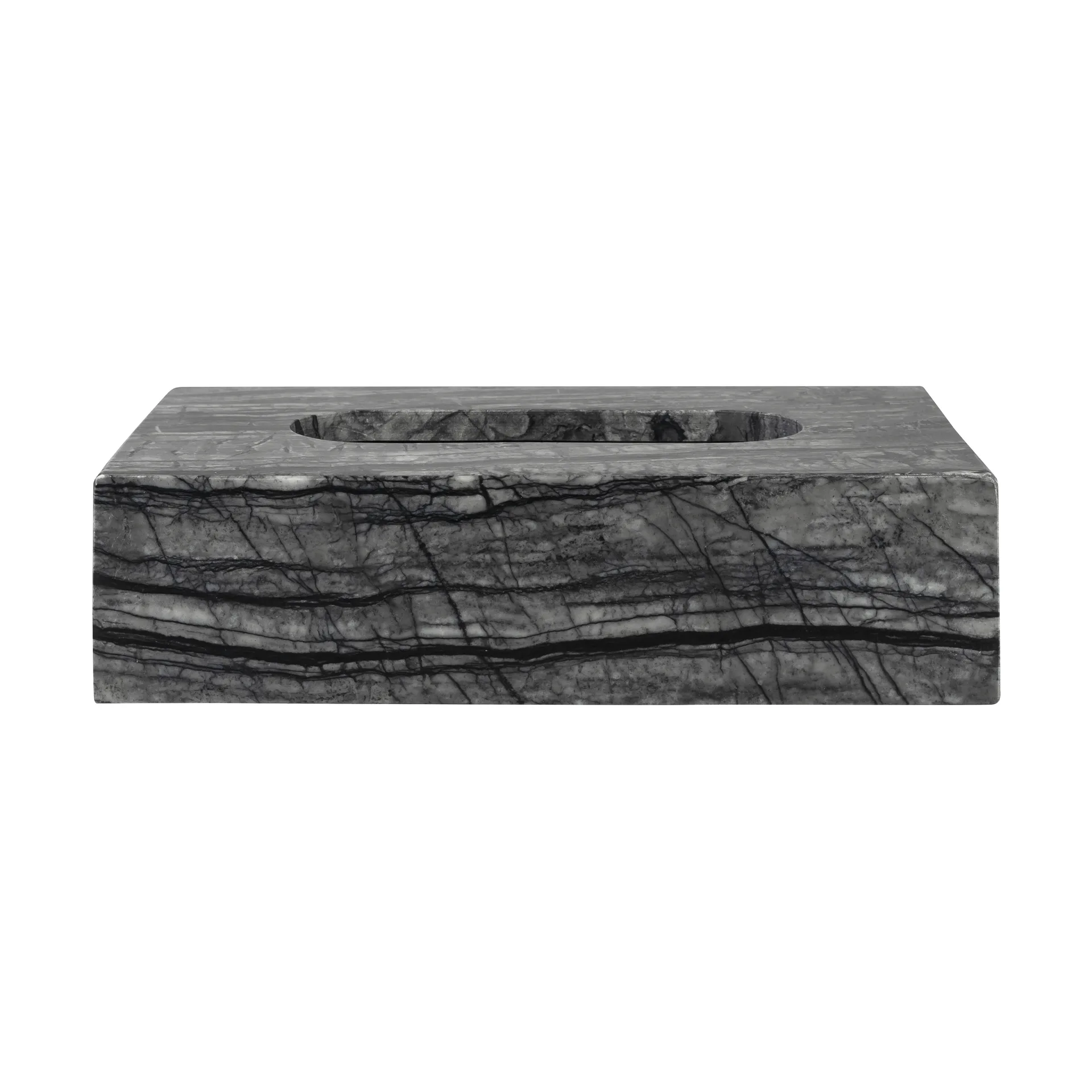 Marble näsdukslåda 14x25,5 cm, Svart-grå Mette Ditmer