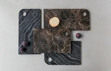 Marble serveringsbricka large 18x38 cm - Black-grey - Mette Ditmer