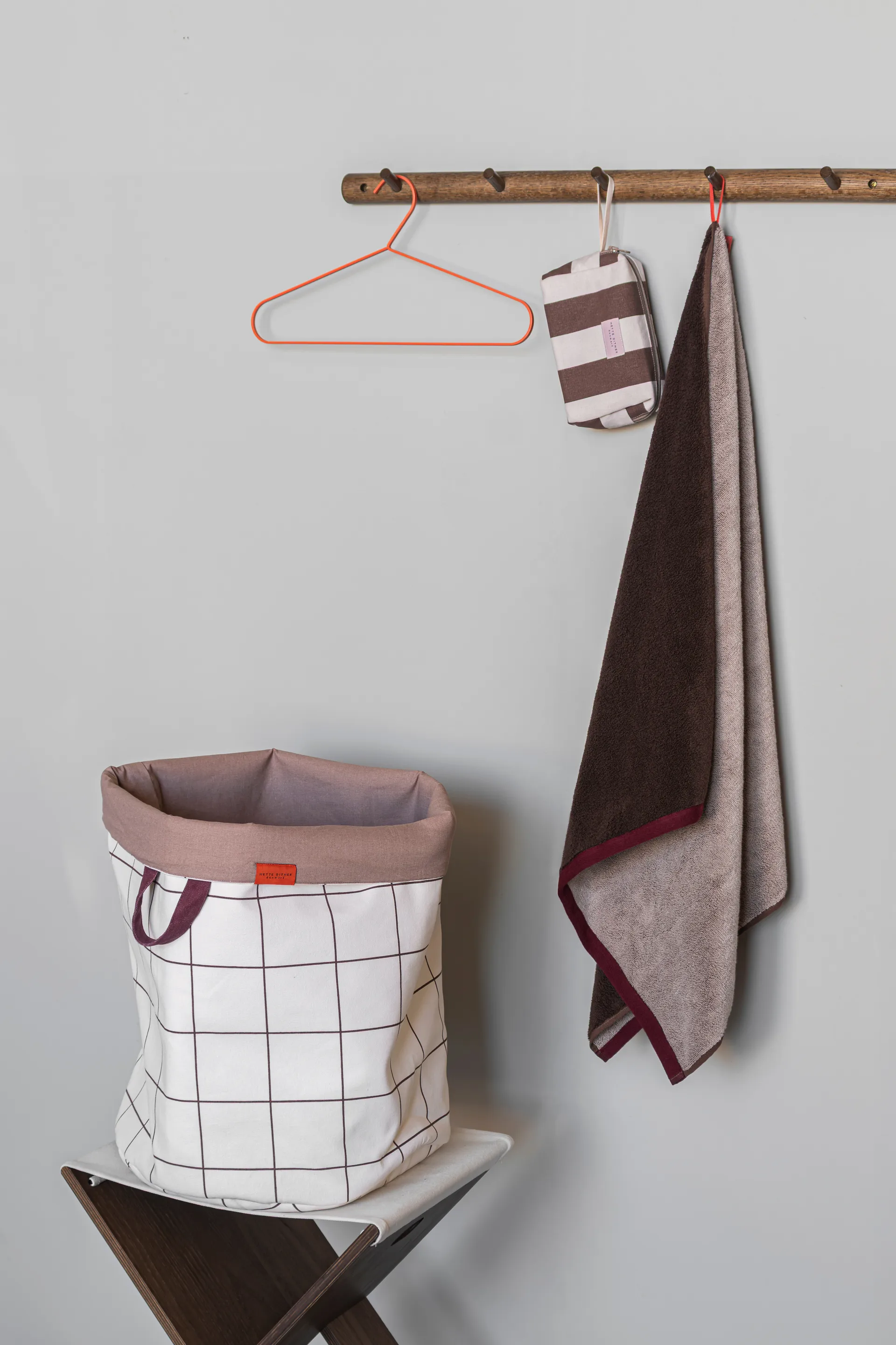 Mesh tvättkorg Ø40x50 cm, Brown-Off-white Mette Ditmer