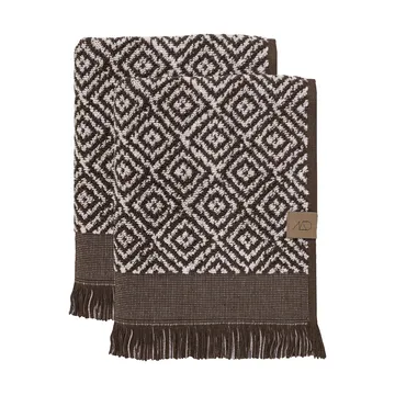 Morocco gästhandduk 35x55 cm 2-pack - Chocolate-off-white - Mette Ditmer