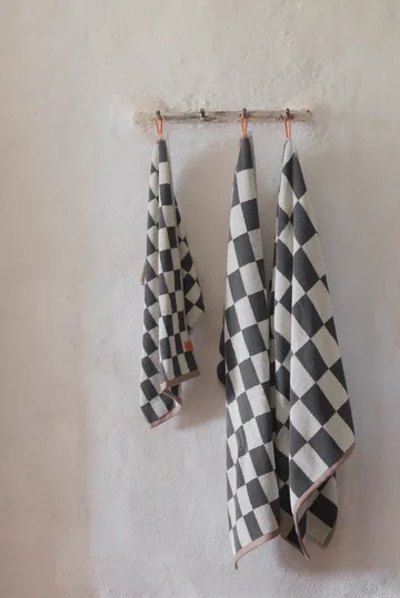 Retro handduk - Dark grey, 40x55 cm, 2-pack - Mette Ditmer