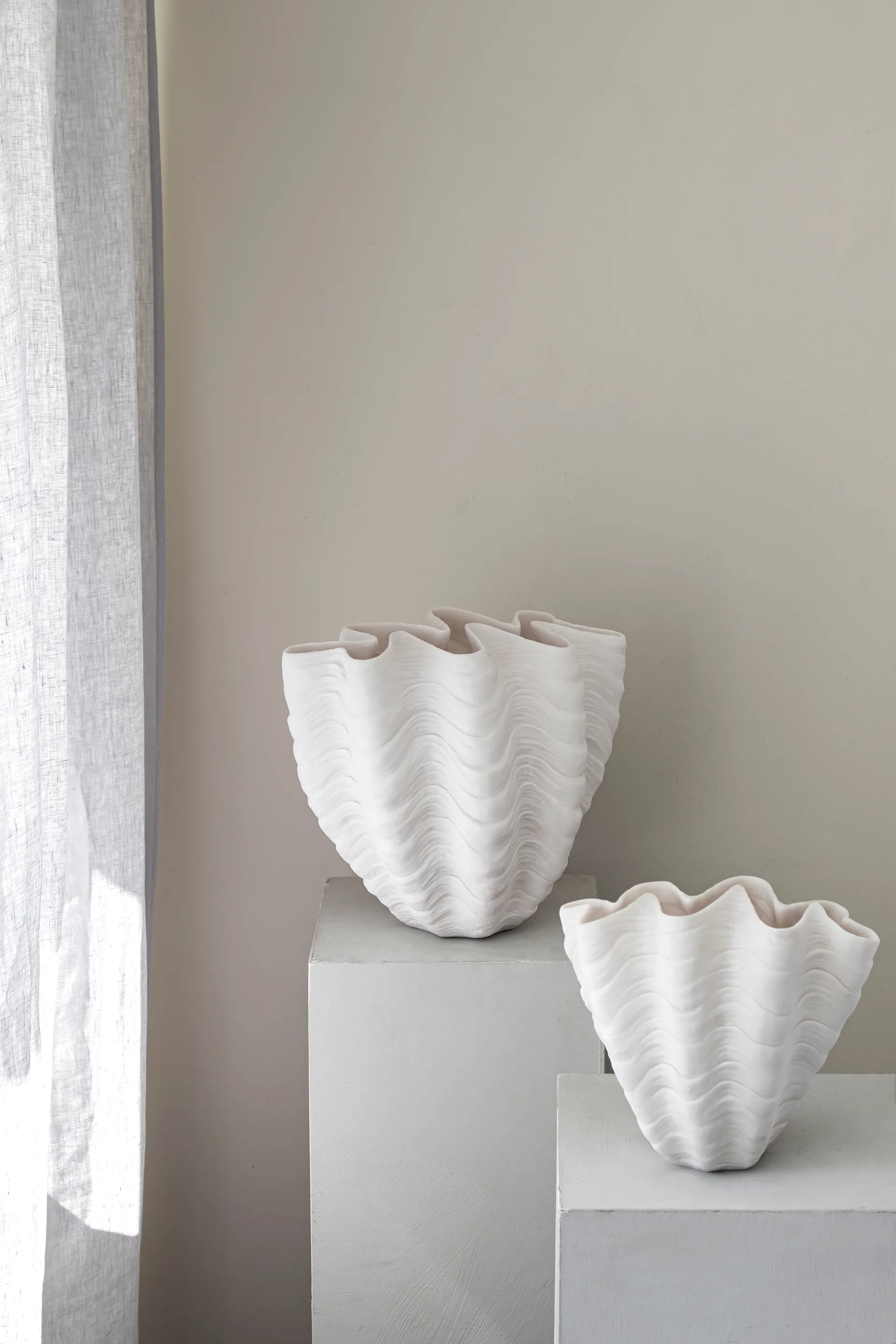 Shell vas, Large, 30 cm, white Mette Ditmer