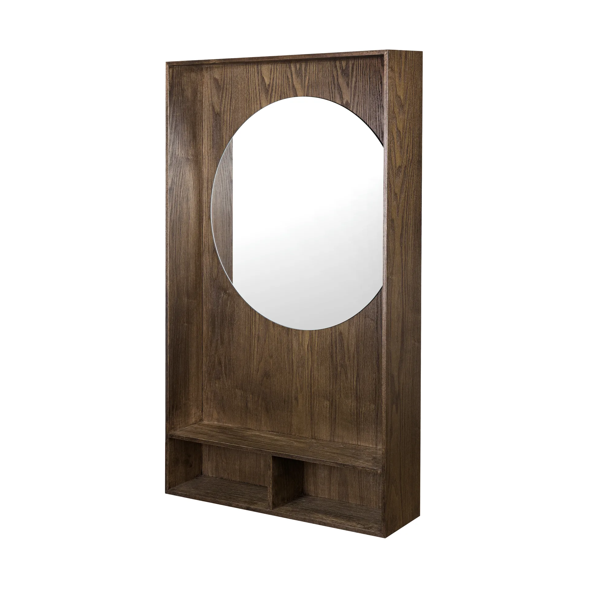 Show-me spegel med hylla large, Dark oiled Mette Ditmer