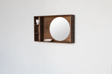 Show-me spegel med hylla small - Dark oiled - Mette Ditmer