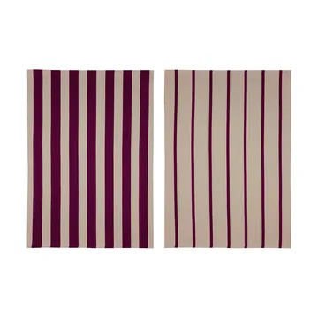 Stripes kökshandduk 50x70 cm 2-pack - Red-Beige (röd-beige), 50x70 cm - Mette Ditmer