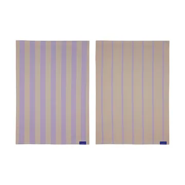 Stripes kökshandduk 50x70 cm 2-pack - Sand - Mette Ditmer