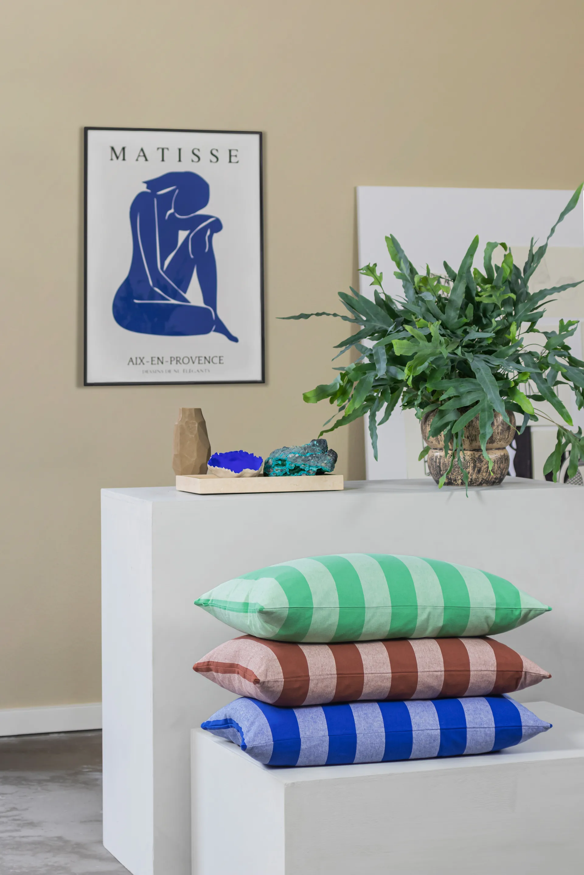 Stripes kudde 40x60 cm, Brown Mette Ditmer