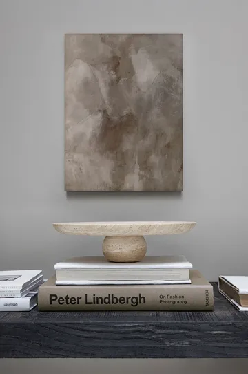 Travertin piedestal - Linen, Ø32x8,5 cm - Mette Ditmer