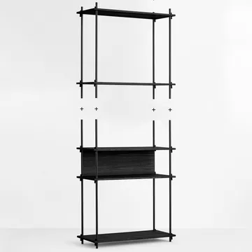 Moebe hyllben 85 cm 2-pack - Black - MOEBE