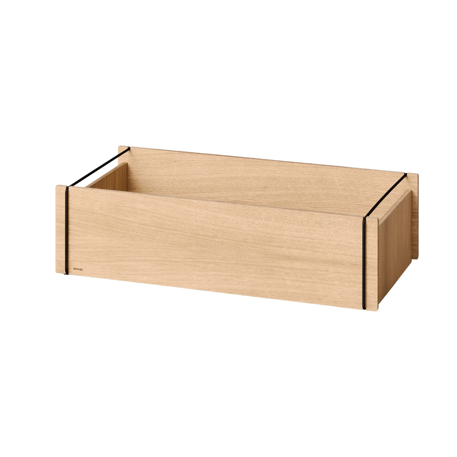 Moebe storage box, Oljad ek-svart, low, 16,5x60x31 cm MOEBE