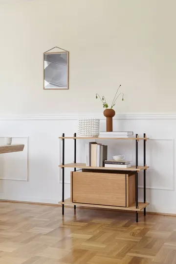 Moebe storage box - Rökt ek-rostfritt stål, 33x60x31 cm - MOEBE