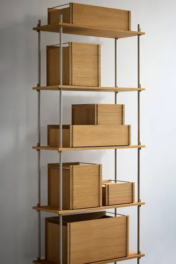 Moebe storage box - Rökt ek-rostfritt stål, 33x60x31 cm - MOEBE