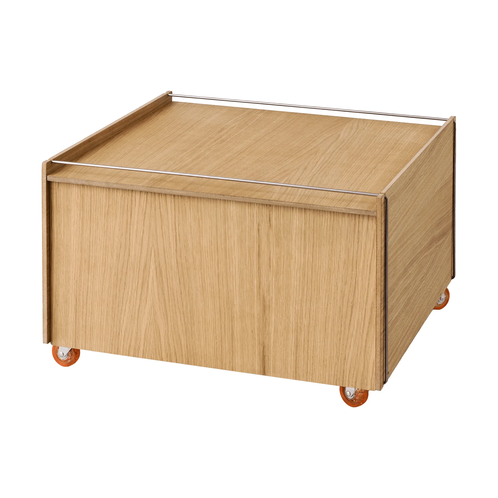 Moebe Storage Chest soffbord med förvaring, Oljad ek-rostfritt stål, 60x61x38.2 cm MOEBE