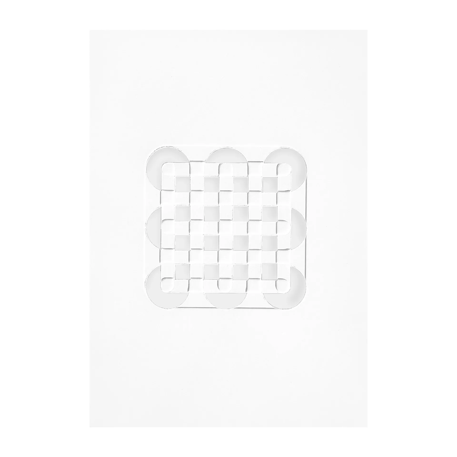 Relief konstverk circles & squares 21x29,7 cm, Off White MOEBE