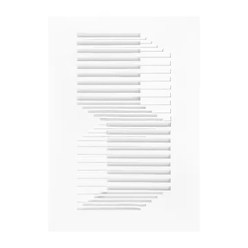 Relief konstverk shifted lines 21x29,7 cm - Off White - MOEBE