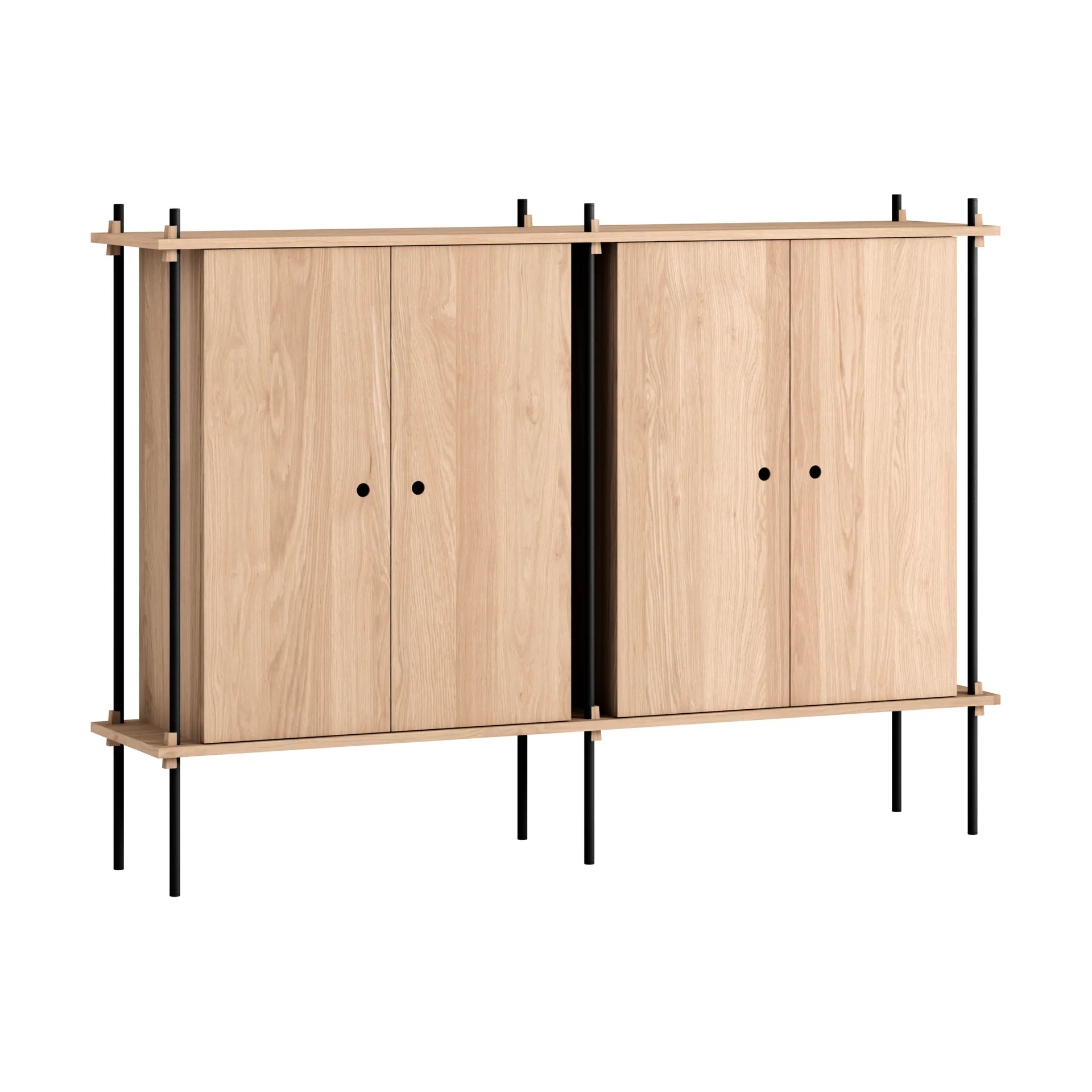 Shelving System Cabinet skåp, Ek-black, 163x115x35 cm, S.115.2.E MOEBE