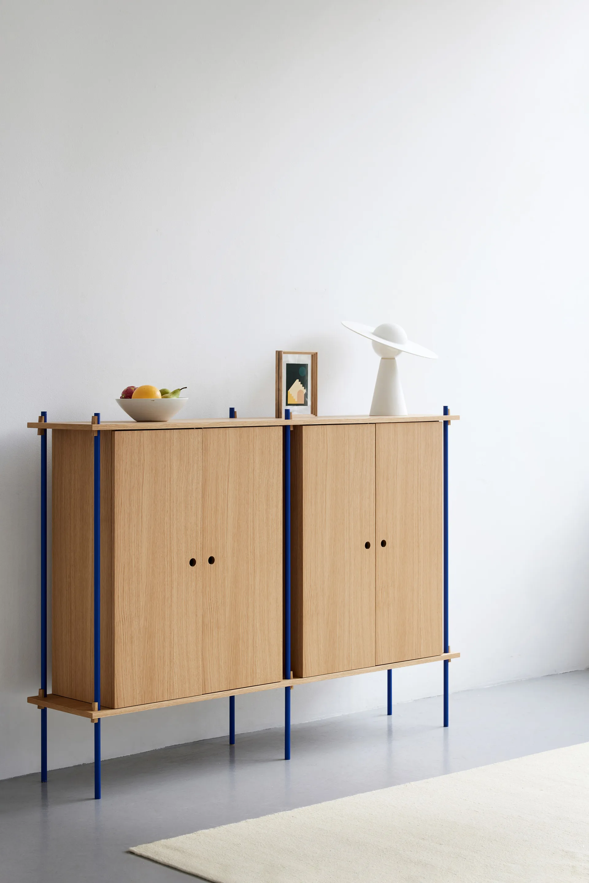 Shelving System Cabinet skåp, Ek-warm grey, 163x115x35 cm, S.115.2.E MOEBE