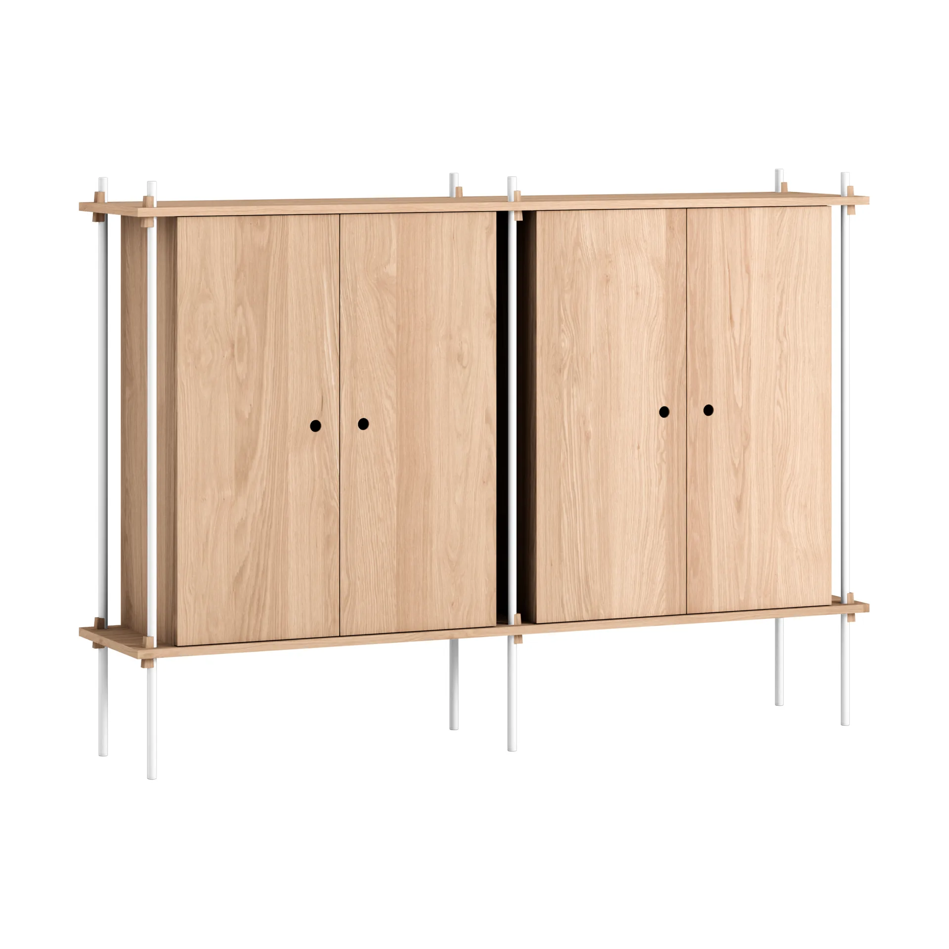 Shelving System Cabinet skåp, Ek-white, 163x115x35 cm, S.115.2.E MOEBE