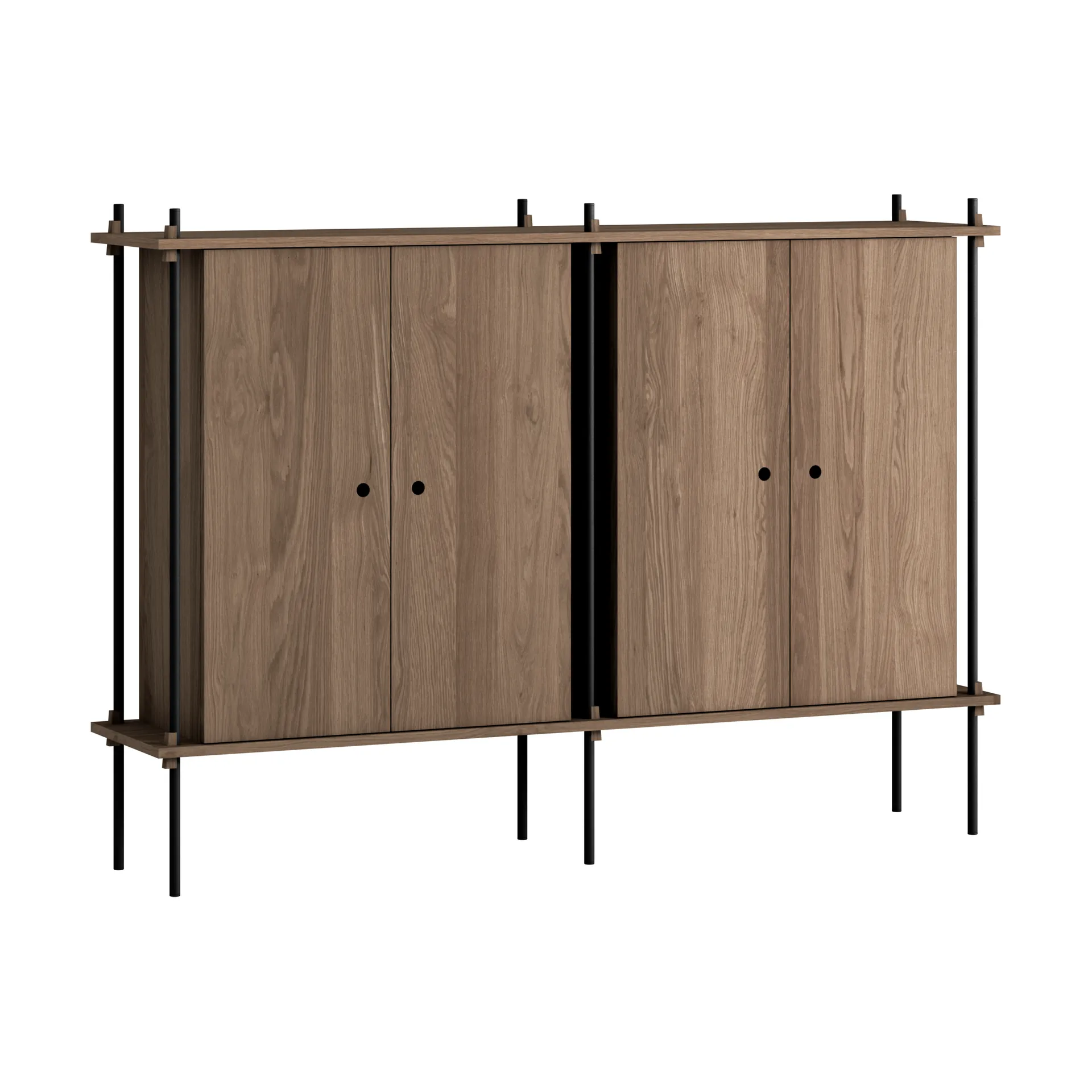 Shelving System Cabinet skåp, Rökt ek-black, 163x115x35 cm, S.115.2.E MOEBE