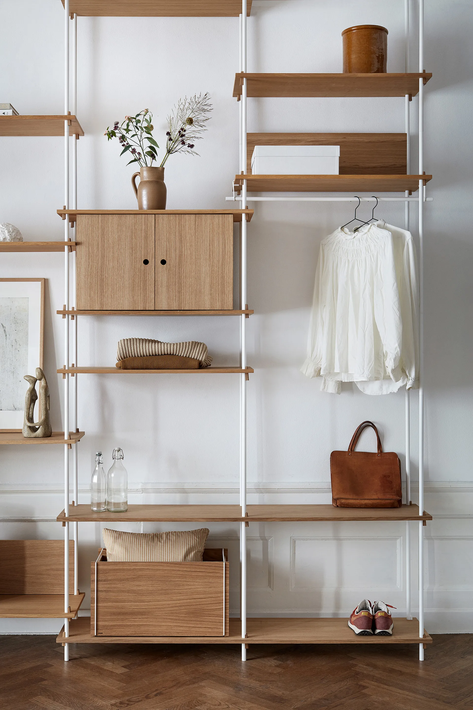 Shelving System hylla med skåp, Black, 163x200x35 cm, S.200.2.C MOEBE