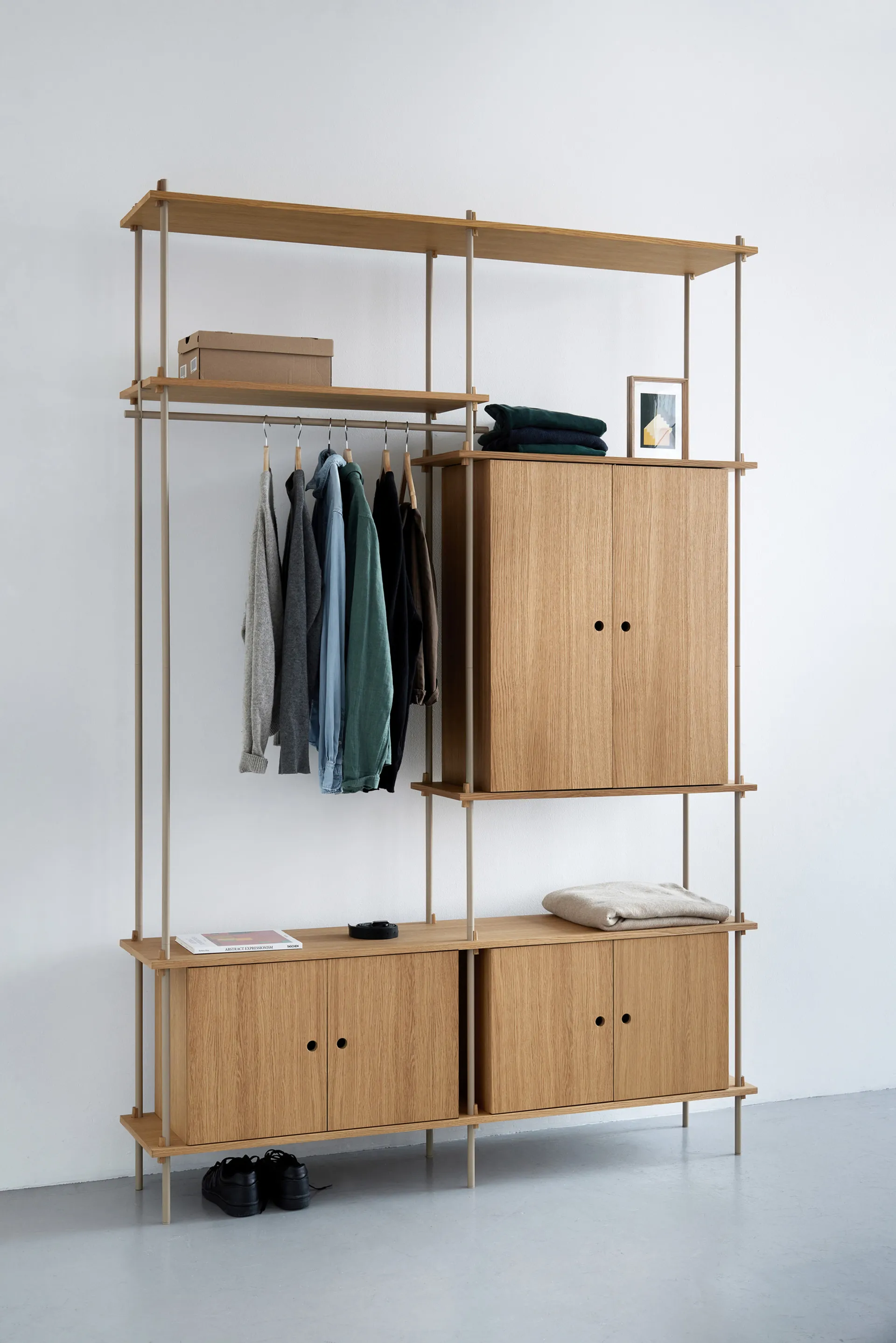 Shelving System hylla med skåp, Black, 163x85x35 cm, S.85.2.C MOEBE