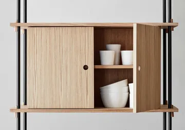 Shelving System hylla med skåp - Ek-white, 163x200x35 cm, S.200.2.C - MOEBE