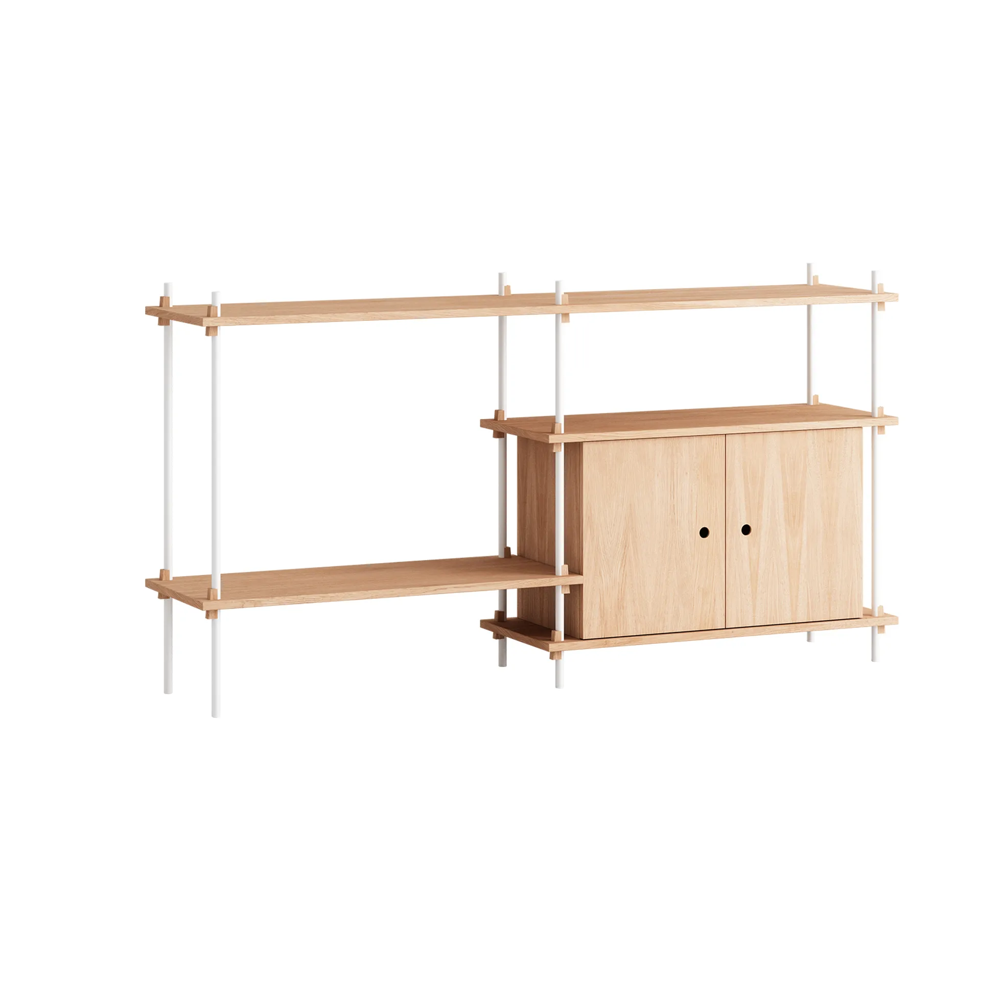 Shelving System hylla med skåp, Ek-white, 163x85x35 cm, S.85.2.C MOEBE
