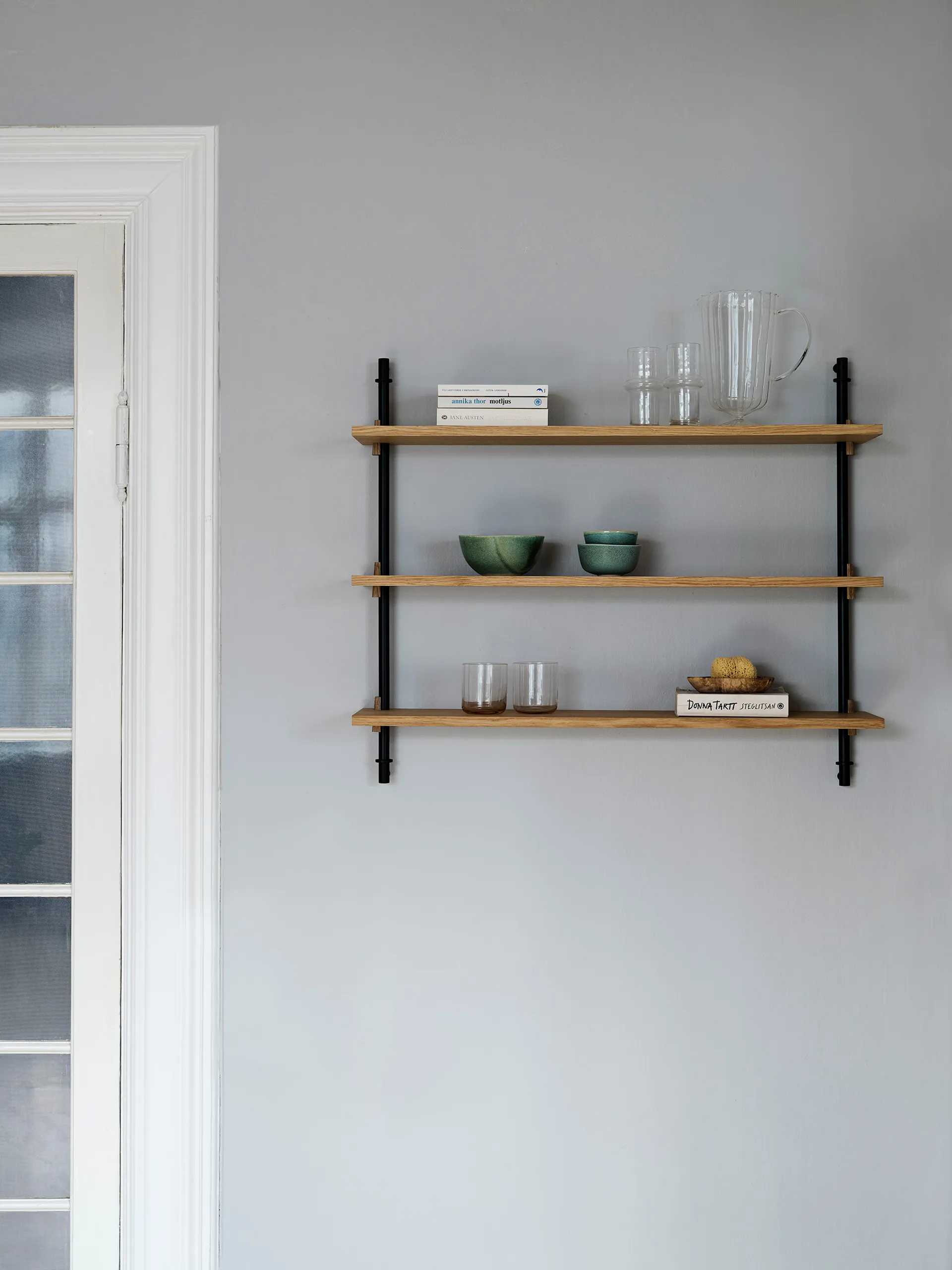 Wall Shelving vägghylla, Ek-warm grey, 92x115x17,5 cm, WS.115.1 MOEBE