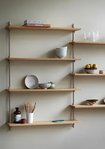 Wall Shelving vägghylla - Ek-warm grey, 92x65x17,5 cm, WS.65.1 - MOEBE