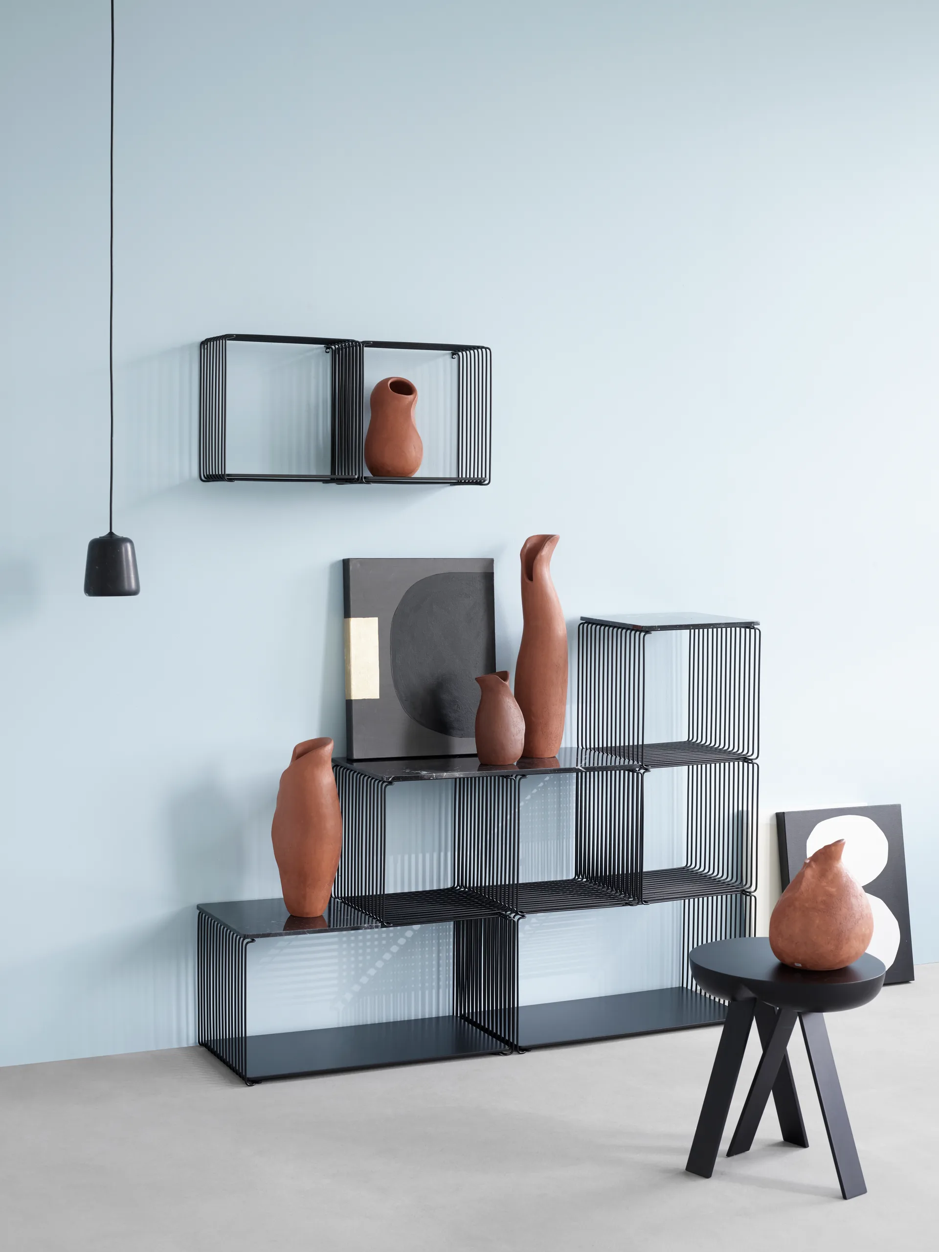 Panton Wire Extended hylla 70x34,8x34,8 cm, Black Montana