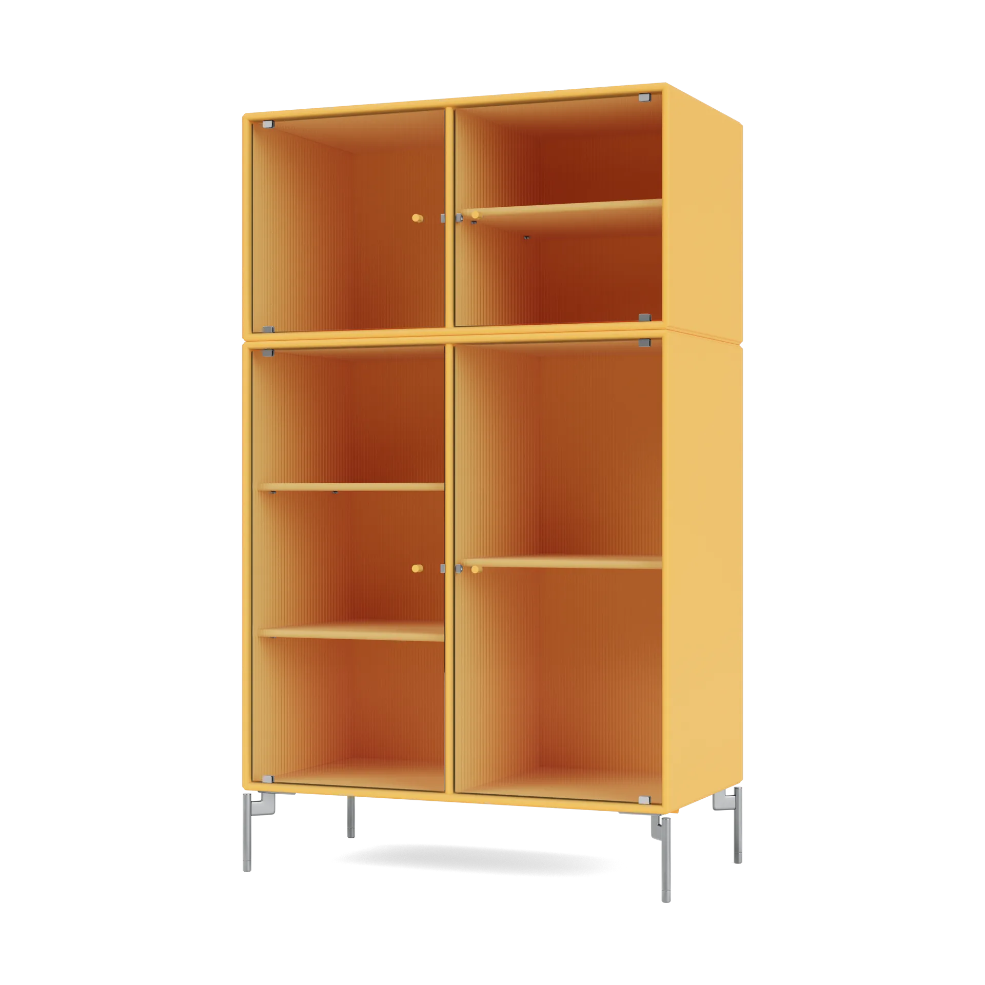 Ripple III vitrinskåp 69,6x117,6x38 cm, Acacia-ben chrome Montana