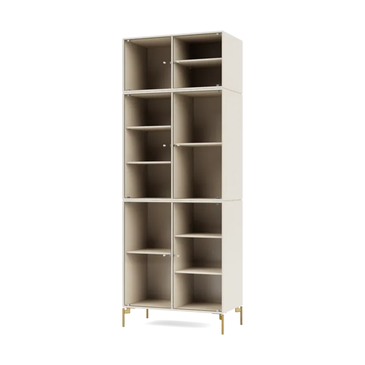 Ripple IV vitrinskåp 69,6x187,2x38 cm - Oat-ben brass - Montana