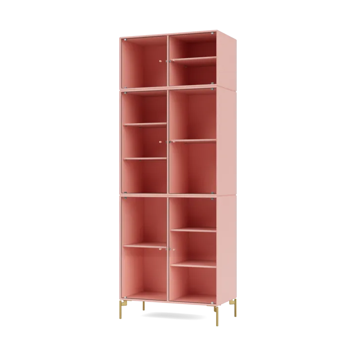 Ripple IV vitrinskåp 69,6x187,2x38 cm - Ruby-ben brass - Montana