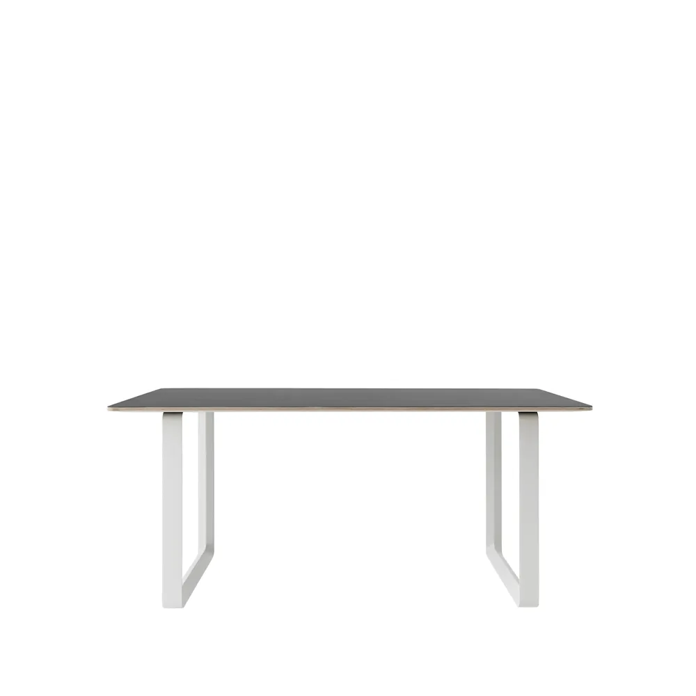70/70 matbord 170x85 cm, Black linoleum-Plywood-White Muuto