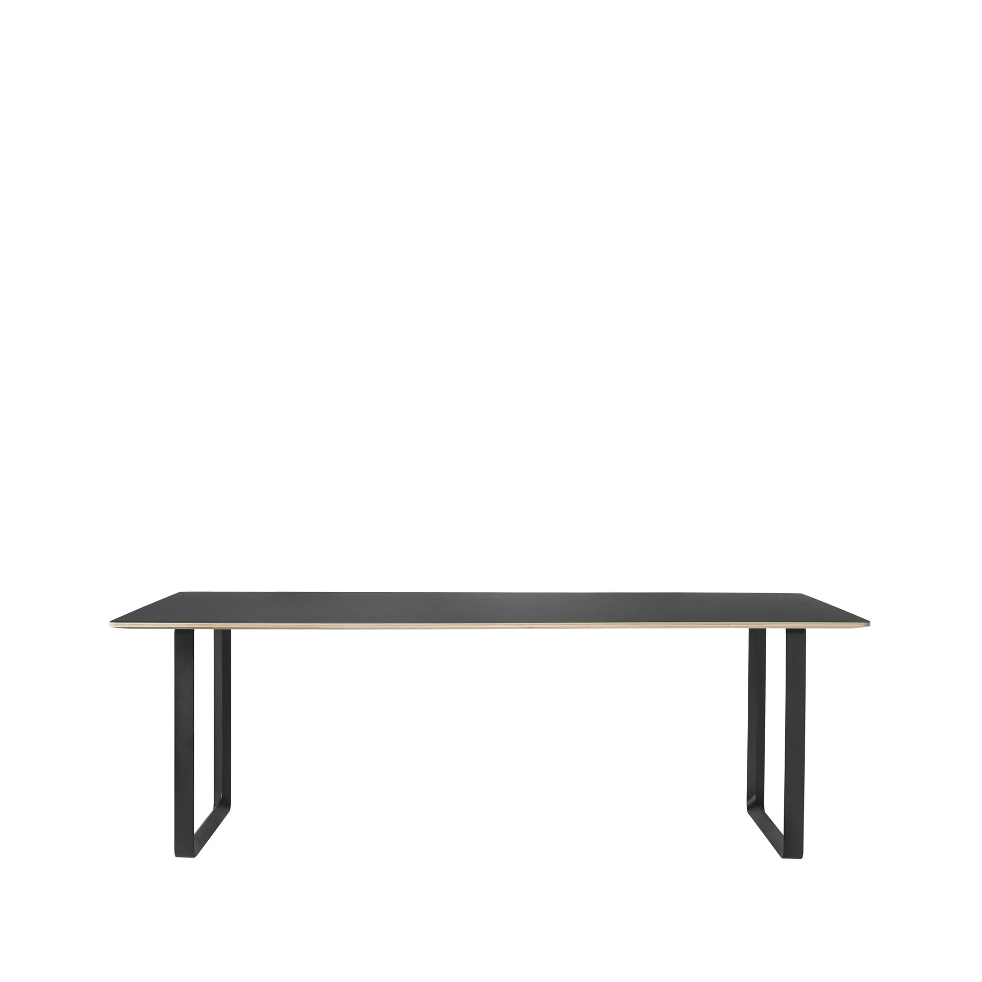 70/70 matbord 225x90 cm, Black linoleum-Plywood-Black Muuto