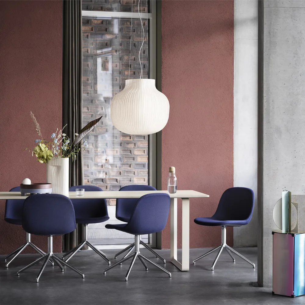 70/70 matbord 225x90 cm, Black linoleum-Plywood-Black Muuto