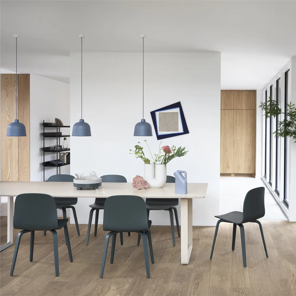 70/70 matbord 255x108 cm, Solid smoked oak-White Muuto