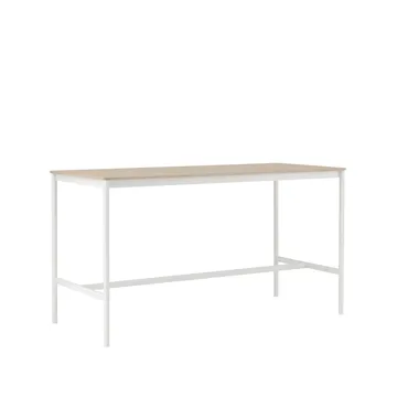 Base High barbord - oak, vitt stativ, plywoodkant, b85 l190 h105 - Muuto