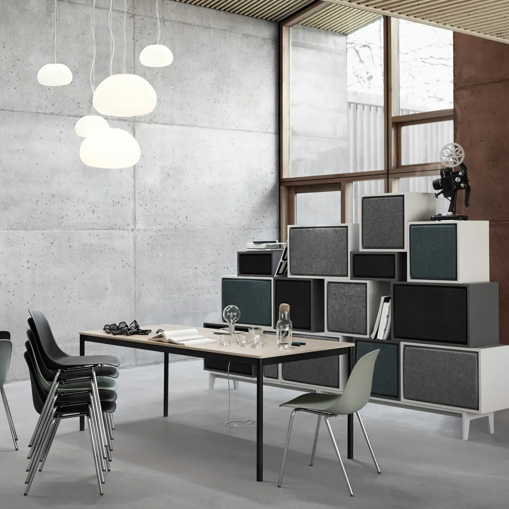 Base matbord, white, abs kant, 140x80cm Muuto