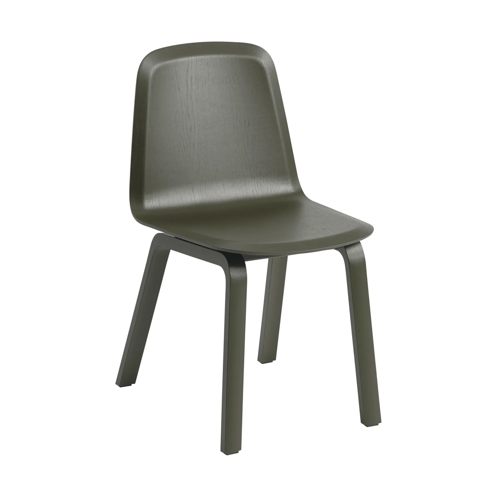Brink Chair Wood Base stol, Dark olive Muuto
