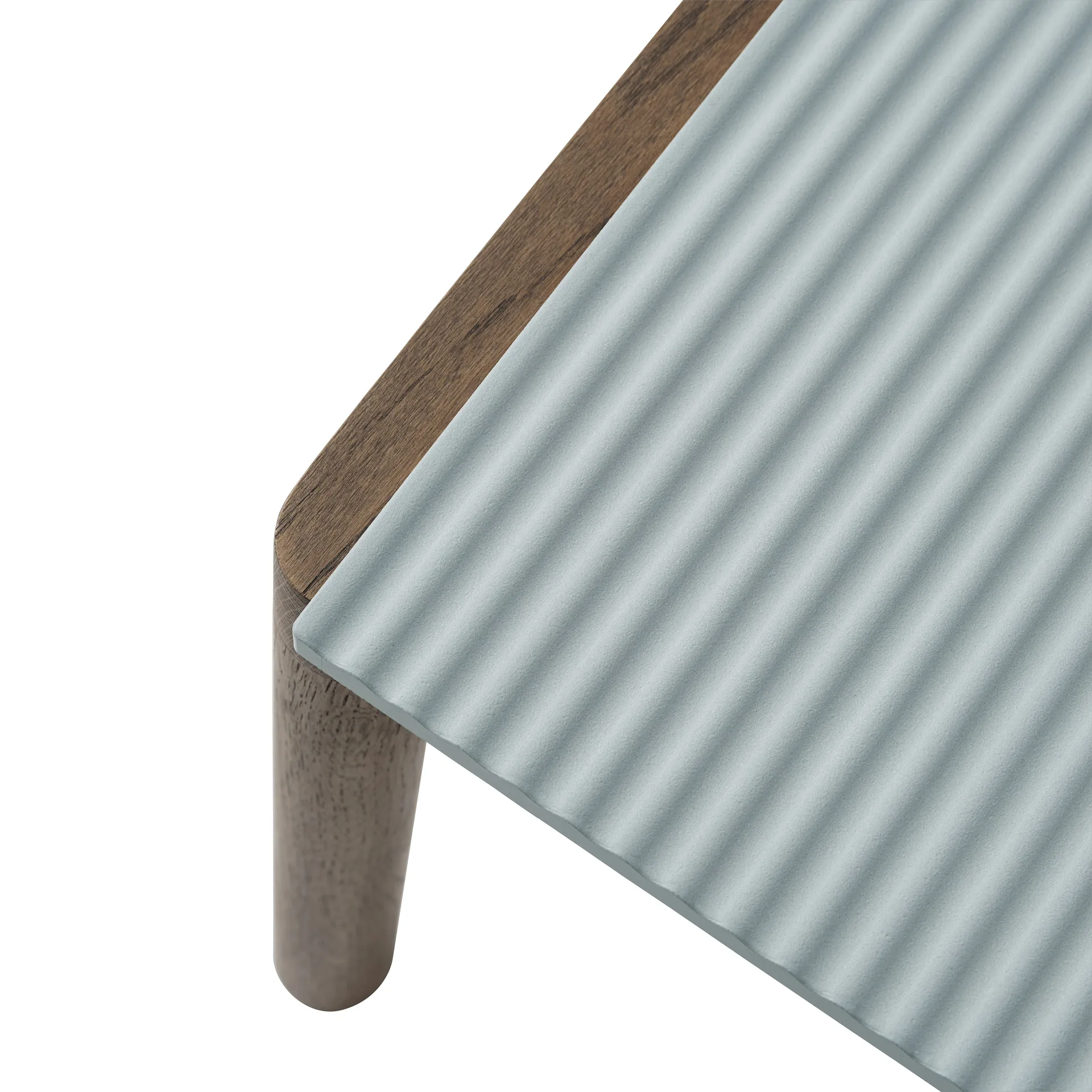 Couple 1 Wavy soffbord 40x84x40 cm, Pale blue-dark oiled oak Muuto