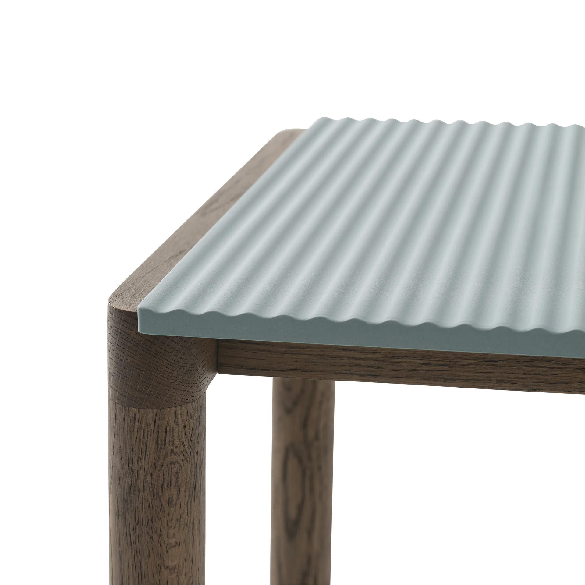 Couple 1 Wavy soffbord 40x84x40 cm, Pale blue-dark oiled oak Muuto