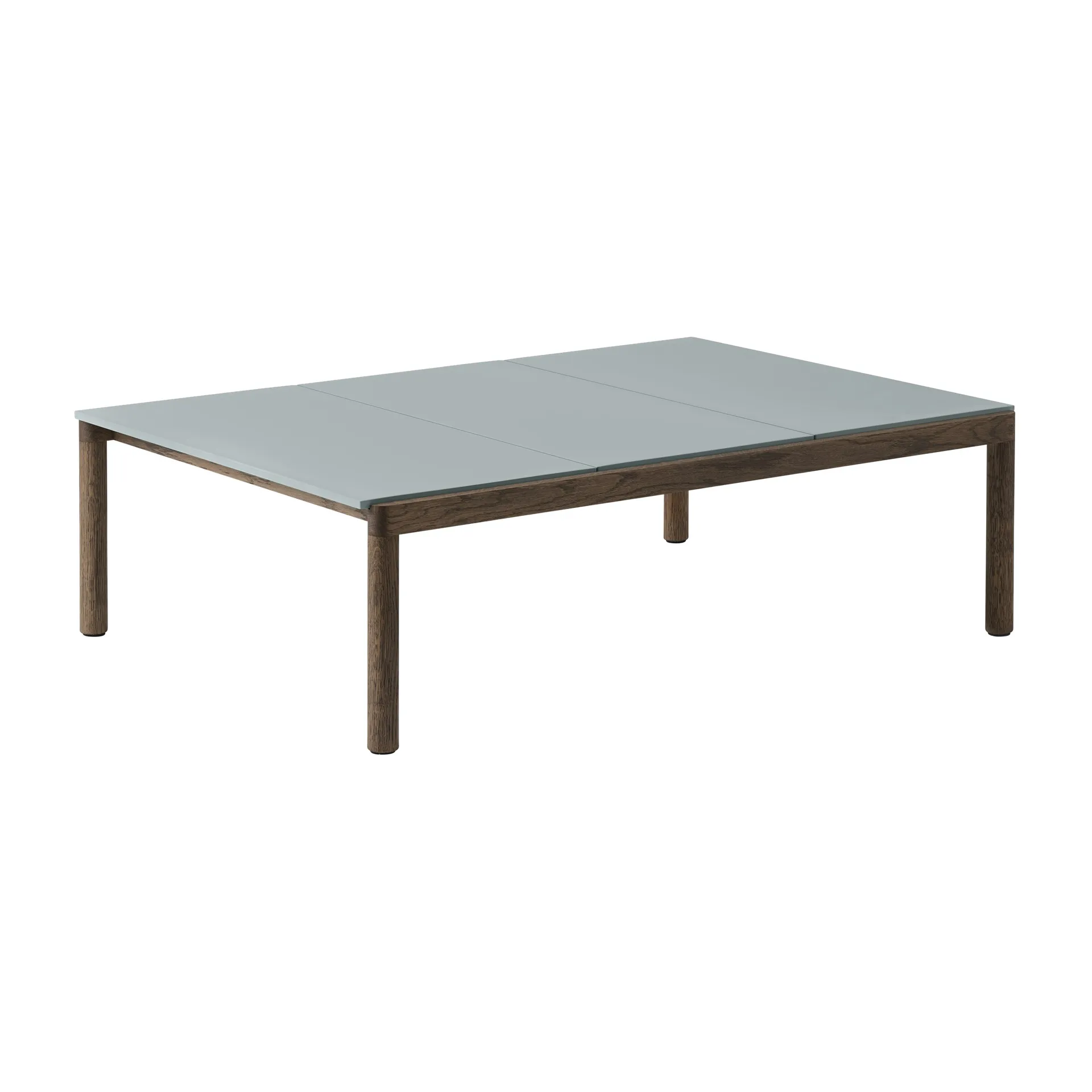 Couple 3 Plain soffbord 120x84x35 cm, Pale blue-dark oiled oak Muuto