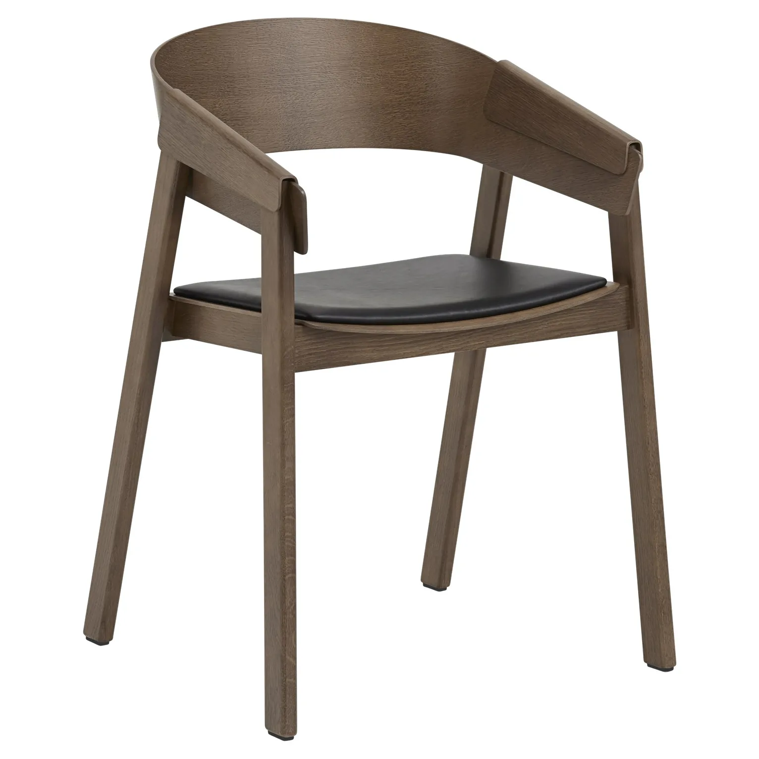 Cover Armchair karmstol med lädersits, Refine leather black-brown Muuto