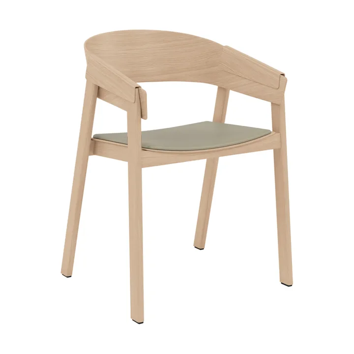Cover Armchair karmstol med lädersits - Refine leather stone-oak - Muuto
