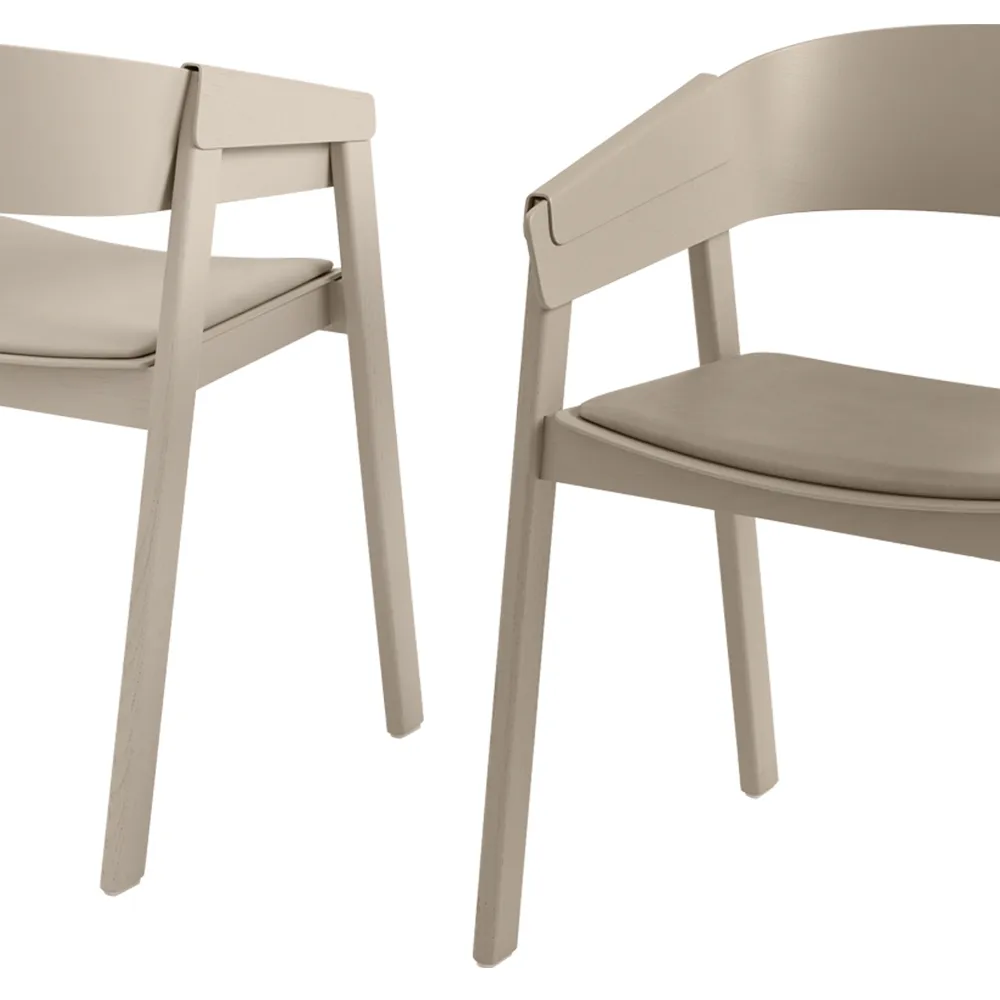 Cover karmstol klädd sits, Refine leather cognac-Oak Muuto