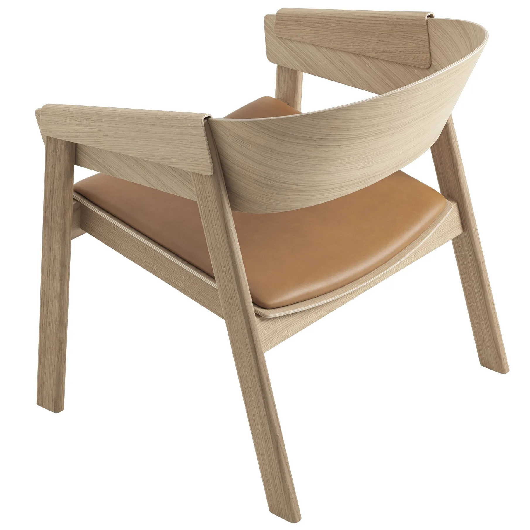 Cover loungestol, Refine leather cognac-oak Muuto